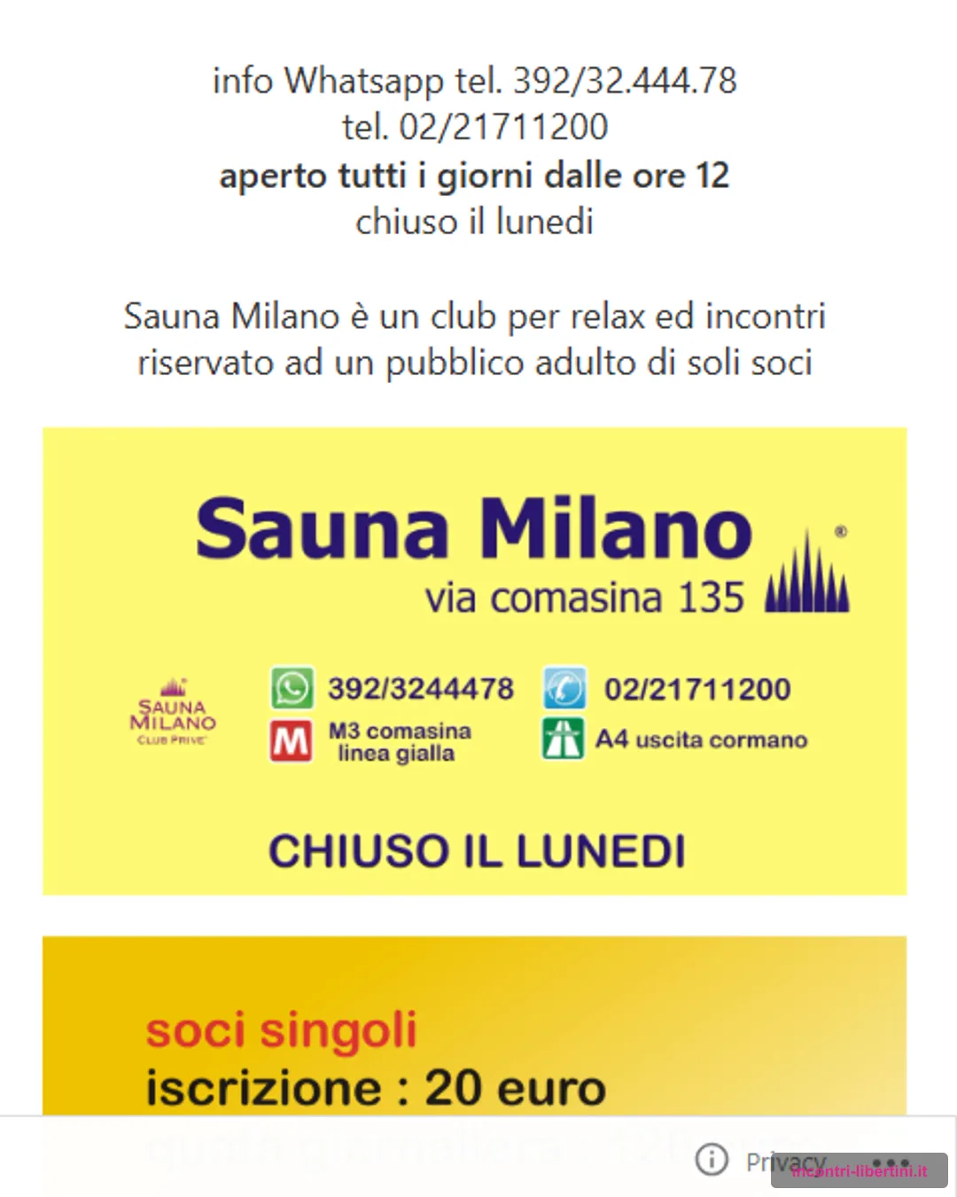 Sauna milano
